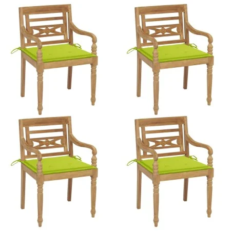 Batavia chairs 4 units solid teak wood with cushions by , Garden chairs - Ref: Foro24-3073306, Price: 490,21 €, Discount: %