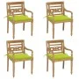 Batavia chairs 4 units solid teak wood with cushions by , Garden chairs - Ref: Foro24-3073306, Price: 490,21 €, Discount: %