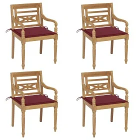 Batavia chairs 4 units solid teak wood with cushions by , Garden chairs - Ref: Foro24-3073304, Price: 487,71 €, Discount: %
