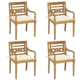 Batavia chairs 4 units solid teak wood with cushions by , Garden chairs - Ref: Foro24-3073297, Price: 487,99 €, Discount: %