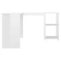 Escritorio forma de L contrachapada blanco brillo 120x140x75 cm de vidaXL, Escritorios - Ref: Foro24-800753, Precio: 131,74 €...