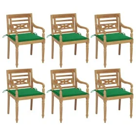 Batavia Stühle 6 Einheiten aus massivem Teakholz mit Kissen von , Gartenstühle - Ref: Foro24-3073327, Preis: 728,38 €, Rabatt: %