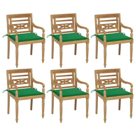 Batavia chairs 6 units solid teak wood with cushions by , Garden chairs - Ref: Foro24-3073327, Price: 729,22 €, Discount: %