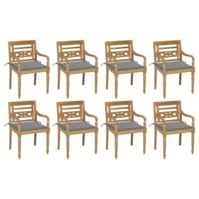 Batavia chairs 8 units solid teak wood with cushions by , Garden chairs - Ref: Foro24-3073350, Price: 1,00 €, Discount: %