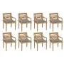 Batavia Stühle 8 Einheiten aus massivem Teakholz mit Kissen von , Gartenstühle - Ref: Foro24-3073350, Preis: 1,00 €, Rabatt: %