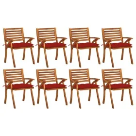 Garden chairs 8 pcs solid teak wood with cushions by , Garden chairs - Ref: Foro24-3075222, Price: 716,53 €, Discount: %