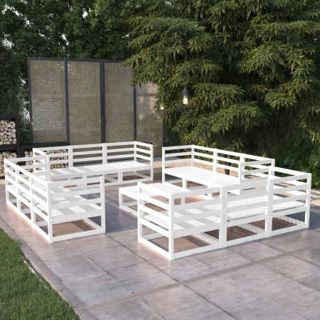 13-teiliges Gartenlounge-Set aus weißem massivem Kiefernholz von , Gartensets - Ref: Foro24-3075295, Preis: 779,16 €, Rabatt: %