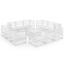 13-teiliges Gartenlounge-Set aus weißem massivem Kiefernholz von , Gartensets - Ref: Foro24-3075295, Preis: 779,16 €, Rabatt: %