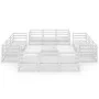 13-teiliges Gartenlounge-Set aus weißem massivem Kiefernholz von , Gartensets - Ref: Foro24-3075295, Preis: 802,00 €, Rabatt: %