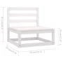 13-teiliges Gartenlounge-Set aus weißem massivem Kiefernholz von , Gartensets - Ref: Foro24-3075295, Preis: 802,00 €, Rabatt: %