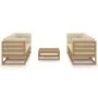 Garden furniture 7 pieces with cushions made of solid pine wood by , Garden sets - Ref: Foro24-3076387, Price: 739,48 €, Disc...