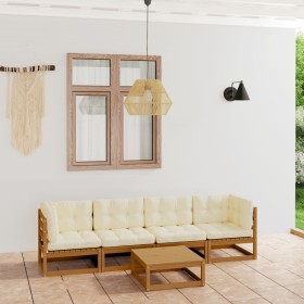5-piece garden furniture set with solid pine wood cushions by , Garden sets - Ref: Foro24-3076417, Price: 507,16 €, Discount: %