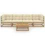 5-piece garden furniture set with solid pine wood cushions by , Garden sets - Ref: Foro24-3076417, Price: 507,16 €, Discount: %