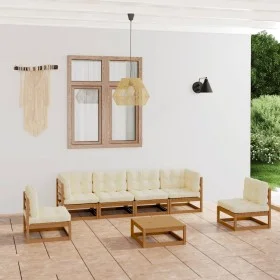 7-piece garden furniture set with solid pine wood cushions by , Garden sets - Ref: Foro24-3076457, Price: 696,51 €, Discount: %