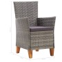 5-teiliges Esszimmerset synthetisches Rattan Massivholz Akaziengrau von vidaXL, Gartensets - Ref: Foro24-46000, Preis: 359,01...