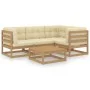 5-teiliges Gartenmöbel-Set mit Kissen aus massivem Kiefernholz von , Gartensets - Ref: Foro24-3076602, Preis: 456,30 €, Rabat...