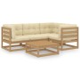 5-teiliges Gartenmöbel-Set mit Kissen aus massivem Kiefernholz von , Gartensets - Ref: Foro24-3076602, Preis: 455,30 €, Rabat...