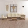 Juego de muebles de jardín 7 pzas y cojines madera maciza pino de , Conjuntos de jardín - Ref: Foro24-3076642, Precio: 767,29...