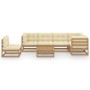 Gartenmöbel-Set 7-teilig und Kissen aus massivem Kiefernholz von , Gartensets - Ref: Foro24-3076642, Preis: 767,29 €, Rabatt: %