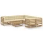 Garden furniture set 9 pcs honey brown pine wood cushions by , Garden sets - Ref: Foro24-3077032, Price: 965,25 €, Discount: %