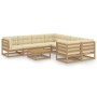 Set de muebles de jardín 9 pzs cojines madera pino marrón miel de , Conjuntos de jardín - Ref: Foro24-3077032, Precio: 965,25 €