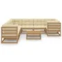 Garden furniture set 9 pcs honey brown pine wood cushions by , Garden sets - Ref: Foro24-3077032, Price: 965,25 €, Discount: %