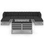 10-teiliges Gartenmöbel-Set mit Kissen aus grauem Kiefernholz von , Gartensets - Ref: Foro24-3077161, Preis: 785,02 €, Rabatt: %