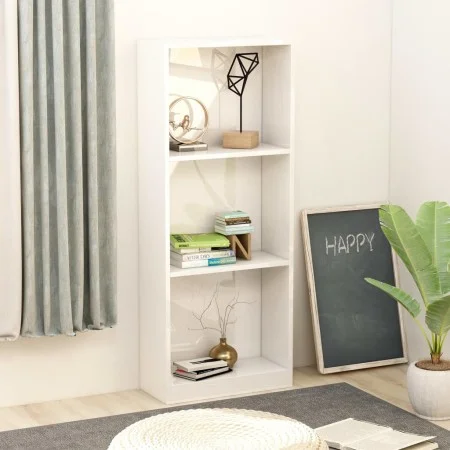 Estantería de 3 niveles madera blanco brillo 40x24x109 cm von vidaXL, Bücherregale und Regale - Ref: Foro24-800834, Preis: 34...