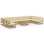 Set de muebles de jardín 11 pzs cojines madera pino marrón miel de , Conjuntos de jardín - Ref: Foro24-3077212, Precio: 1,00 ...