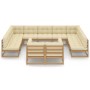 Gartenmöbel-Set 11-tlg. Kissen aus honigbraunem Kiefernholz von , Gartensets - Ref: Foro24-3077267, Preis: 1,00 €, Rabatt: %
