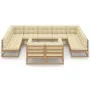 Set de muebles de jardín 11 pzs cojines madera pino marrón miel de , Conjuntos de jardín - Ref: Foro24-3077267, Precio: 1,00 ...