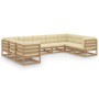 Gartenmöbel-Set 9-tlg. Kissen aus honigbraunem Kiefernholz von , Gartensets - Ref: Foro24-3077317, Preis: 1,00 €, Rabatt: %