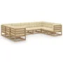 Set de muebles de jardín 9 pzs cojines madera pino marrón miel de , Conjuntos de jardín - Ref: Foro24-3077317, Precio: 999,39...