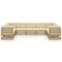 Set de muebles de jardín 9 pzs cojines madera pino marrón miel de , Conjuntos de jardín - Ref: Foro24-3077317, Precio: 999,39...