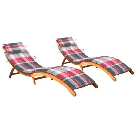 Sun loungers 2 units with solid acacia wood cushions by , Loungers - Ref: Foro24-3077374, Price: 343,42 €, Discount: %