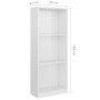 Estantería de 3 niveles madera blanco brillo 40x24x109 cm