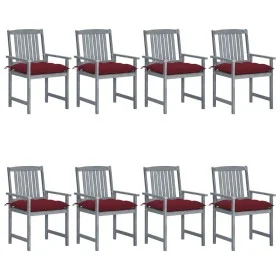 Garden chairs with cushions 8 pcs solid gray acacia wood by , Garden chairs - Ref: Foro24-3078258, Price: 552,09 €, Discount: %