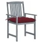 Gartenstühle mit Kissen, 8 Stück, massives graues Akazienholz von , Gartenstühle - Ref: Foro24-3078258, Preis: 557,66 €, Raba...