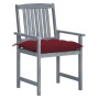 Gartenstühle mit Kissen, 8 Stück, massives graues Akazienholz von , Gartenstühle - Ref: Foro24-3078258, Preis: 557,66 €, Raba...