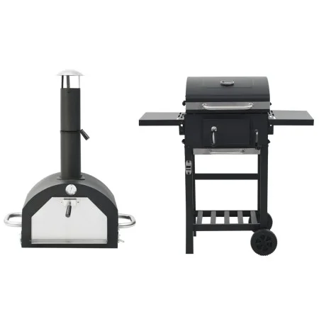 Horno para pizza y barbacoa al aire libre 3 en 1 negro de , Barbacoas - Ref: Foro24-3079733, Precio: 382,05 €, Descuento: %