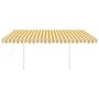 Automatic awning with LED and wind sensor yellow white 4x3 m by , Awnings - Ref: Foro24-3069953, Price: 702,20 €, Discount: %
