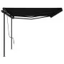 Automatic retractable awning with anthracite gray poles 6x3 m by , Awnings - Ref: Foro24-3070199, Price: 611,59 €, Discount: %