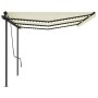 Manual retractable awning with cream poles 6x3 m by , Awnings - Ref: Foro24-3070202, Price: 630,72 €, Discount: %