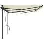 Manual retractable awning with cream poles 6x3 m by , Awnings - Ref: Foro24-3070202, Price: 687,75 €, Discount: %