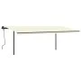 Manual retractable awning with cream poles 6x3 m by , Awnings - Ref: Foro24-3070202, Price: 687,75 €, Discount: %