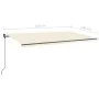 Manual retractable awning with cream poles 6x3 m by , Awnings - Ref: Foro24-3070202, Price: 687,75 €, Discount: %