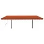 Manual retractable awning with orange and brown LED light 6x3.5 m by , Awnings - Ref: Foro24-3070280, Price: 715,12 €, Discou...