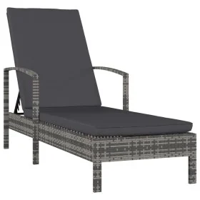 Gray synthetic rattan sun lounger with armrests by vidaXL, Loungers - Ref: Foro24-48126, Price: 108,83 €, Discount: %