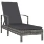 Graue Sonnenliege aus synthetischem Rattan mit Armlehnen von vidaXL, Liegen - Ref: Foro24-48126, Preis: 108,83 €, Rabatt: %