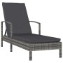 Gray synthetic rattan sun lounger with armrests by vidaXL, Loungers - Ref: Foro24-48126, Price: 151,46 €, Discount: %